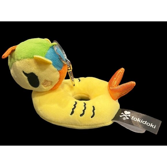 Tokidoki Unicorno Yellow Summer Pool Party Mini Plush Keychain, Bookbag Clips - Picture 3 of 8